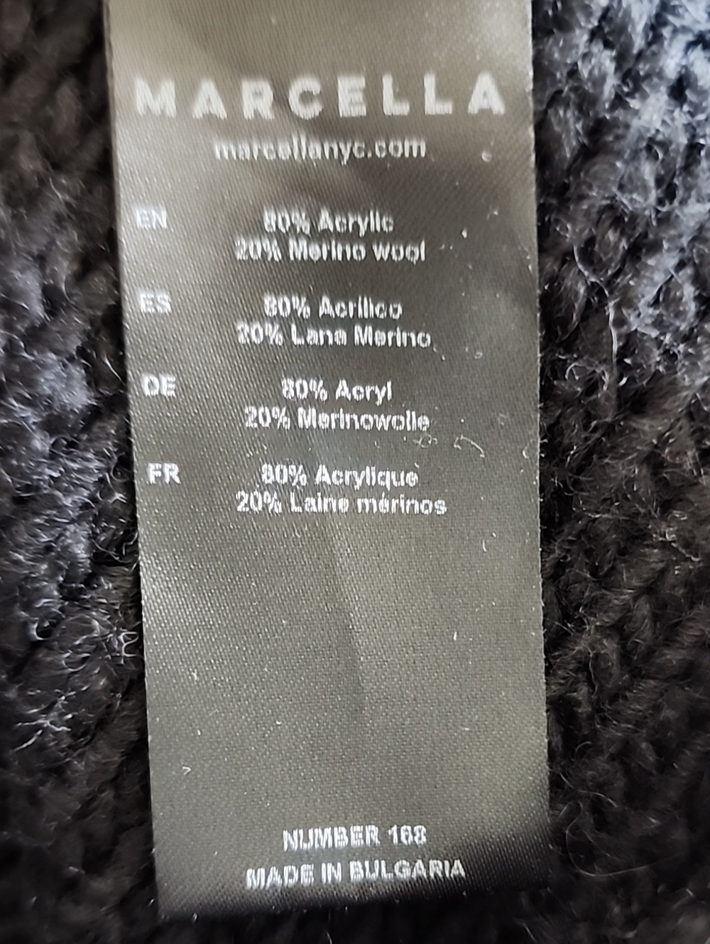 Marcella Palmer Knit Sweater Contemporary Asymmetric Wool Blend Black Sz Medium - Picture 12 of 15